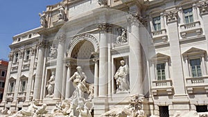 Trevi Fountain in center of Rome city, Italy. Beautiful european architecture Fontana di Trevi