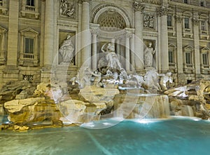 Trevi fountain details in Rome Italy