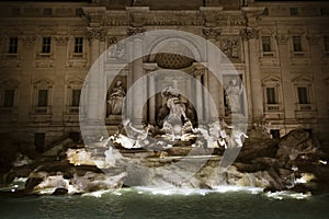 The Trevi Fountain, Fontana di Trevi, by night, Rome, Italy