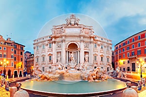 Trevi Fountain or Fontana di Trevi in Rome, Italy