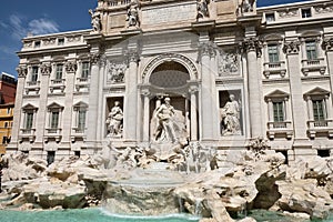 Trevi Fountain (Fontana di Trevi) Rome, Italy. ancient marble fountain, famous place as tourist holiday destination