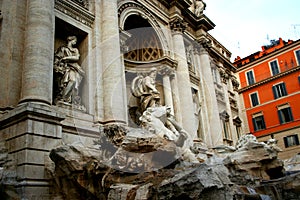 The Trevi Fountain is the most famous and probably the most beautiful artesian fountain in Rome. photo
