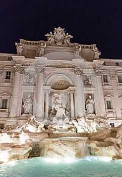 Trevi Fountain at night in Rome