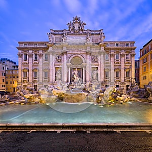 Trevi Fountain and Piazza di Trevi in the Morning, Rome, Italy