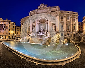 Trevi Fountain and Piazza di Trevi in the Morning, Rome, Italy