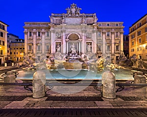 Trevi Fountain and Piazza di Trevi in the Morning, Rome, Italy