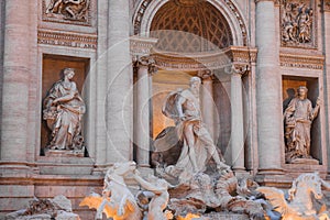 Trevi Fountain, Rome Baroque grandeur with mythic sculptures in warm light.