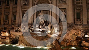 Trevi Fountain in Rome in night illumination, with