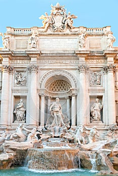 The Trevi fountains in Rome, Italy.
