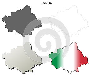 Treviso blank detailed outline map set