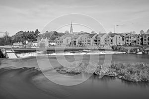 Trews weir on the river Exe photo