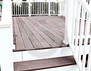 Trex deck floor with steps photo