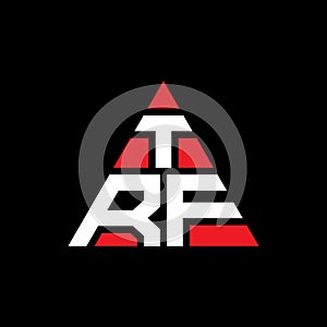 TRF triangle letter logo design with triangle shape. TRF triangle logo design monogram. TRF triangle vector logo template with red
