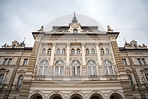 Trg Slobode Square with the city hall, or Gradska Kuca, in novi sad, second biggest city of Serbia.