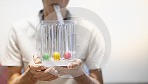 The Tri-ball incentive spirometry is medical equipment for elderly or patient with post operation