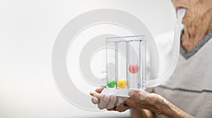 The Tri-ball incentive spirometry is medical equipment for elderly or patient with post operation