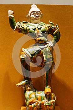 Tri-colored glazed statue of the Tang Dynasty