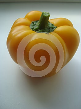 Tri-colored peppers, top view