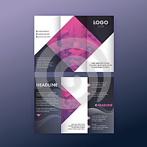 Tri fold brochure with abstract bulidings concept, abstract advertising booklet design