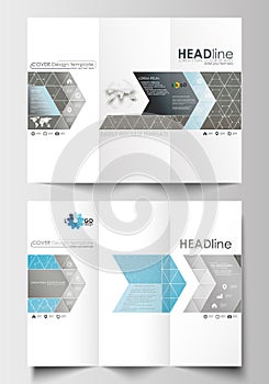 Tri-fold brochure business templates on both sides.