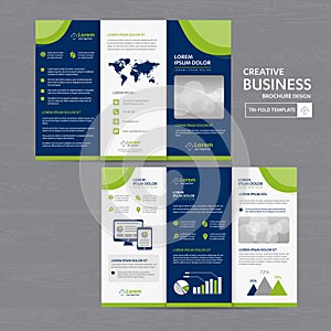 Tri fold Brochure Mock up Background abstract business Leaflet Flyer vector design presentation layout a4 size