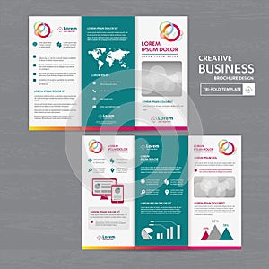 Tri fold Brochure Mock up Background abstract business Leaflet Flyer vector design presentation layout a4 size