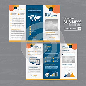 Tri fold Brochure Mock up Background abstract business Leaflet Flyer vector design presentation layout a4 size