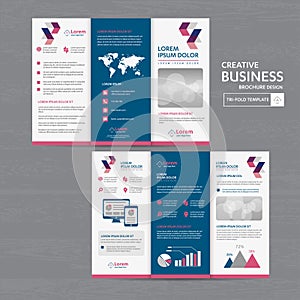 Tri fold Brochure Mock up Background abstract business Leaflet Flyer vector design presentation layout a4 size