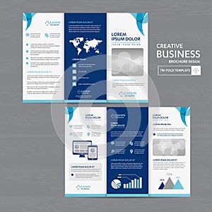 Tri fold Brochure Mock up Background abstract business Leaflet Flyer vector design presentation layout a4 size