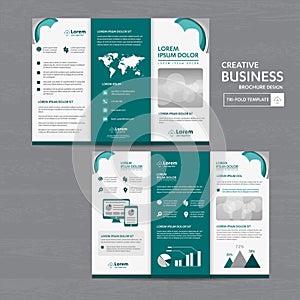 Tri fold Brochure Mock up Background abstract business Leaflet Flyer vector design presentation layout a4 size