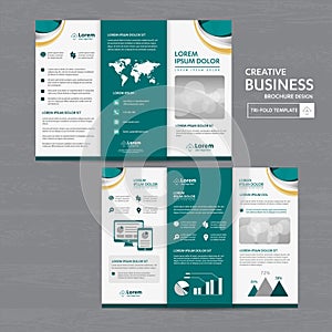 Tri fold Brochure Mock up Background abstract business Leaflet Flyer vector design presentation layout a4 size