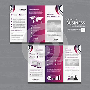 Tri fold Brochure Mock up Background abstract business Leaflet Flyer vector design presentation layout a4 size