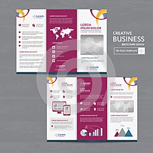 Tri fold Brochure Mock up Background abstract business Leaflet Flyer vector design presentation layout a4 size