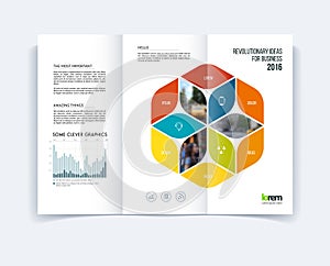 Tri-fold Brochure template layout, cover design, flyer in A4 wit