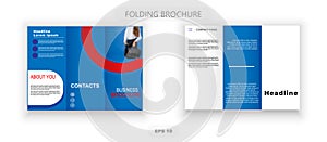 Tri-fold business brochure design. Vector graphics