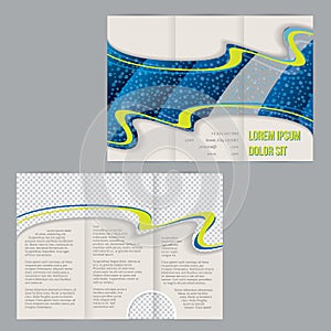 Tri-fold flyer brochure template with waterdrop image