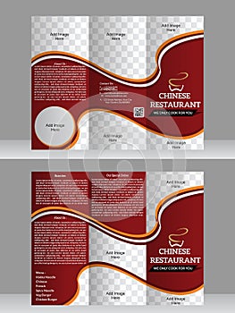 Tri fold restaurant brochure design template