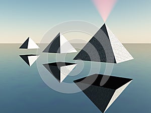 Triad of floating Pyramids