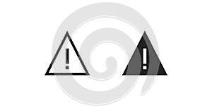 Triagle warning icon. Caution symbol. Danger alert sign in vector flat