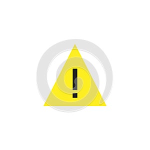 Triagle warning icon. Caution symbol. Danger alert yellow sign in vector flat