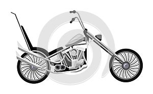 Trial, bobber or electric bike isolated on white