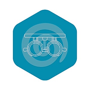 Trial lense frames icon, outline style