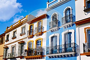 Triana barrio Seville facades Andalusia Spain