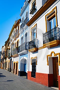 Triana barrio Seville facades Andalusia Spain