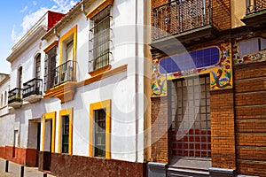 Triana barrio of Seville facades Andalusia Spain photo