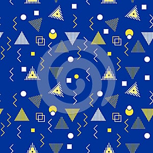 Triangle abstract memphis seamless pattern colorful background