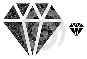 Adamant Crystal Triangle Lowpoly Flat Icon photo