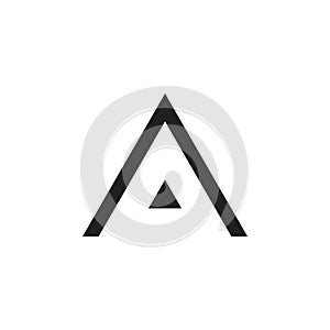 Triangle arrow simple geometric logo vector