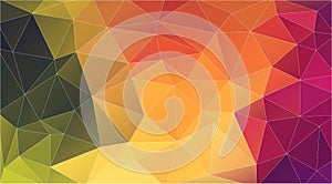 Triangle art poster on colorful backdrop. Abstract art background