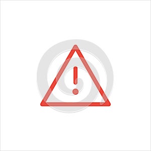 Triangle Attention red sign with exclamation mark symbol. danger alert caution icon. Error message symbol. Stock vector